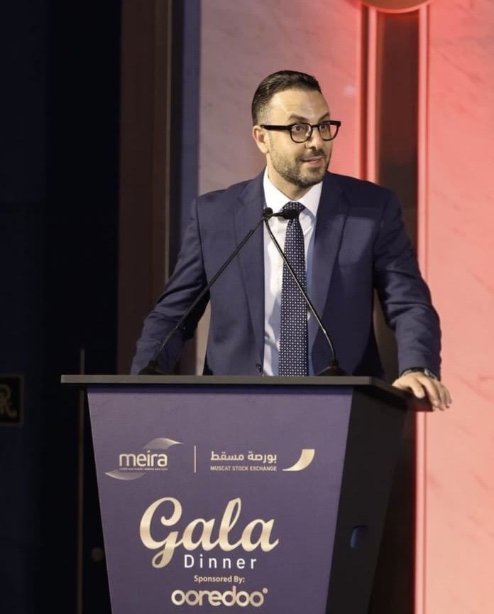 Addressing the MEIRA and Muscat Stock Exchange gala dinner